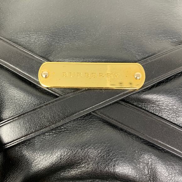 Burberry Bridle Dutton Hobo Bag Leather Double Belted Gold Buckle Black - Picture 4 of 15